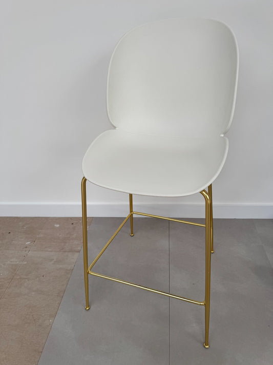 Ex Display GUBI stool BEETLE COUNTER  bar CHAIR with brass base white AX012