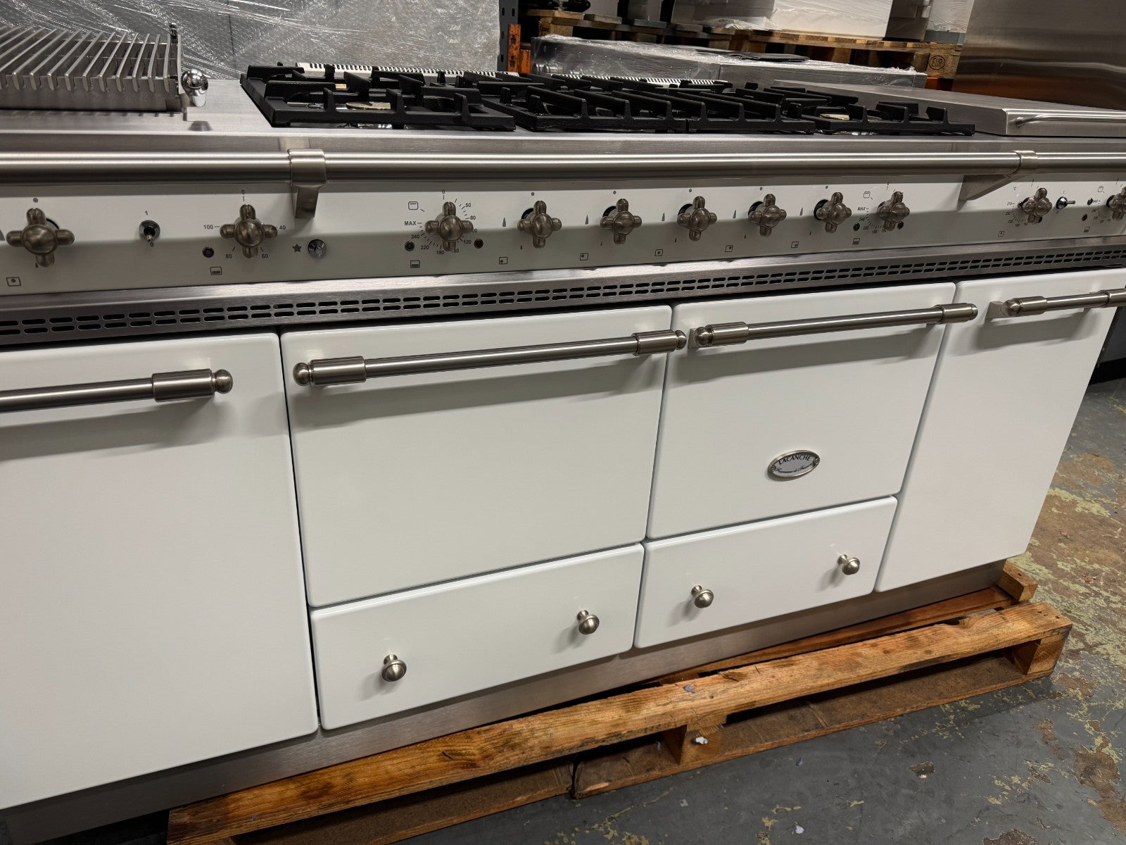 Lacanche Flavigny 1805mm Range Cooker Oven White & Stainless Steel BR4141