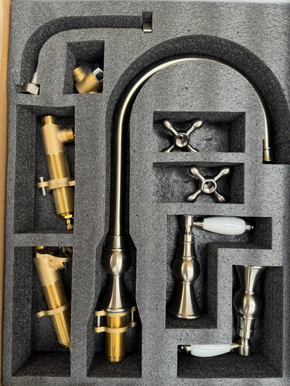 NEW Traditional Nickel Kitchen Mixer tap Victoria plumbing tap factory AX4580
