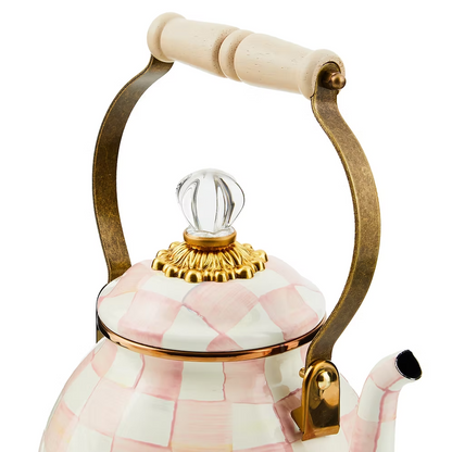NEW Authentic Mackenzie Childs Rosy Check Tea Kettle Stove IN STOCK all sizes