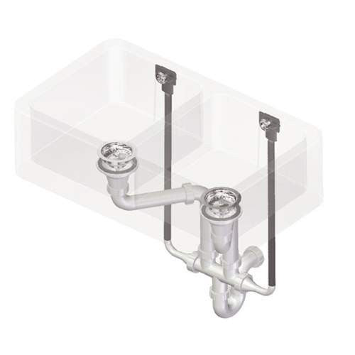 NEW Perrin & Rowe 6475PF DOUBLE Bowl sink Waste & overflow PEWTER Kit AX4329