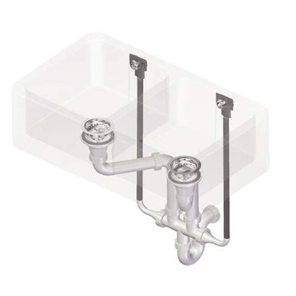NEW Perrin & Rowe 6475PF DOUBLE Bowl sink Waste & overflow PEWTER Kit AX4329