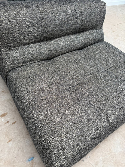 Ex Display B&B Italia Tufty Too Left hand Corner Sofa Chair black/ grey 2 piece