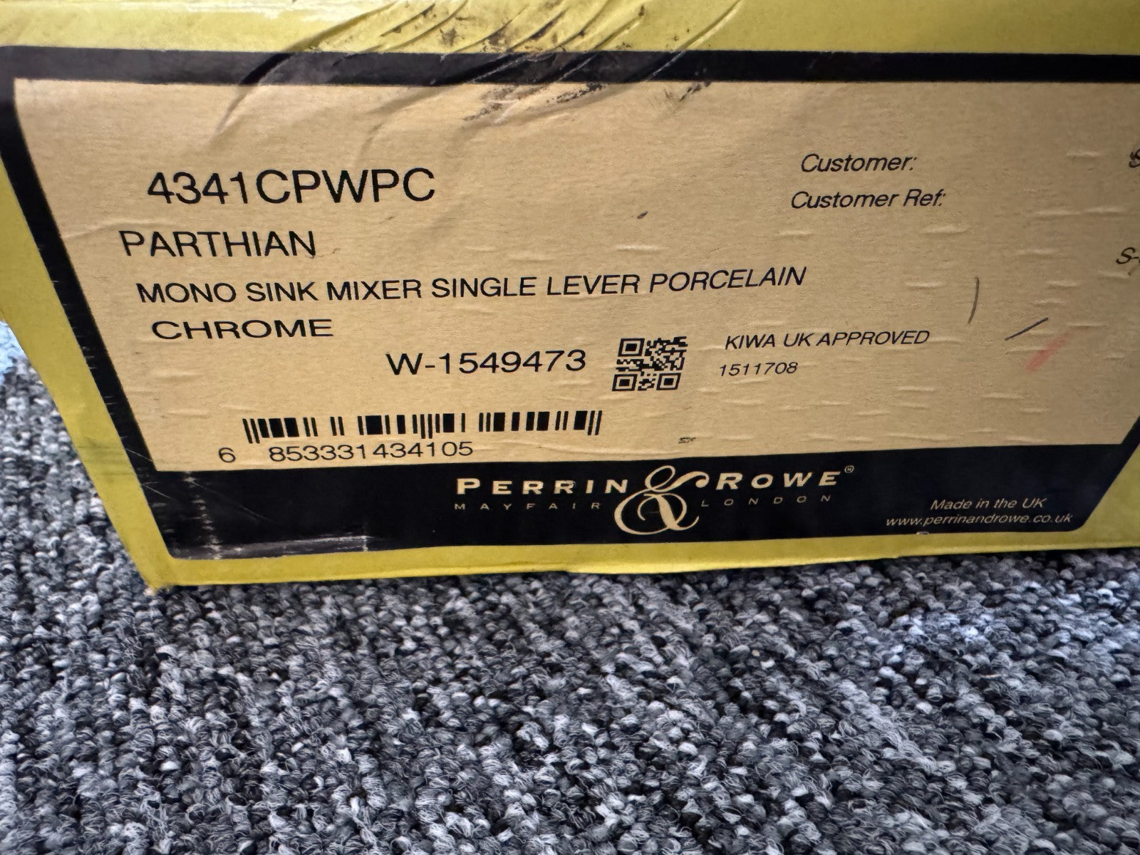 NEW Perrin & Rowe 4341CPWPC Parthian Lever Kitchen Mixer Tap Chrome BR4187