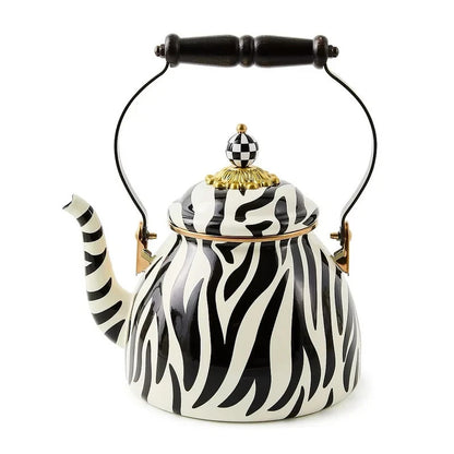 NEW Mackenzie-Childs 89257-1144 Zebra 2 Quart Tea Kettle Limited Edit IN STOCK