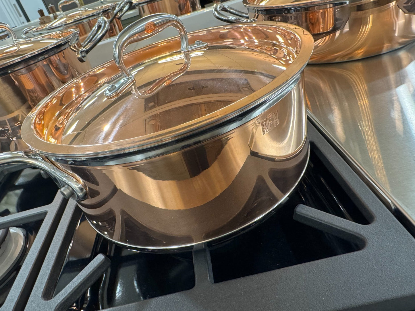 NEW Ruffoni Con Classe 9 piece Cookware Copper Pan Pot Set induction Gas AX
