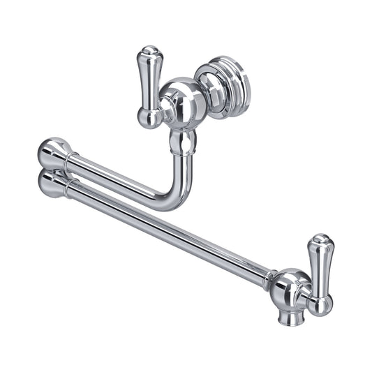 NEW Perrin & Rowe 4799CP Pot Filler Kitchen Tap with Lever CHROME BR4183