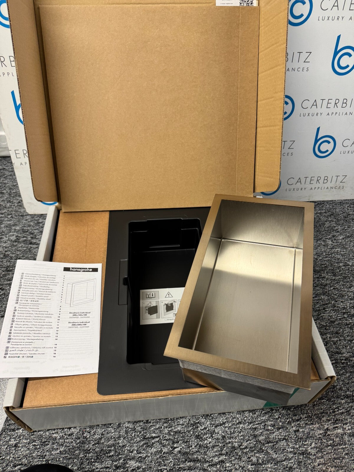 NEW Hansgrohe 56094140 Xtra Storis Shower Niche Wall Recess cupboard Brass BR834