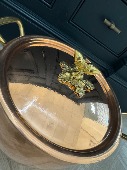 NEW Ruffoni Historia Decor 24cm Stock Pot Copper Pan Hammered 99208 Hestan