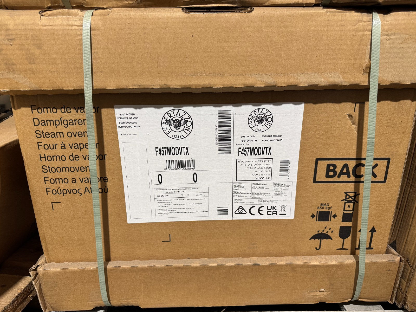 NEW Bertazzoni F457MODVTX Built in Modern Combi Steam Oven Cooker BR4412