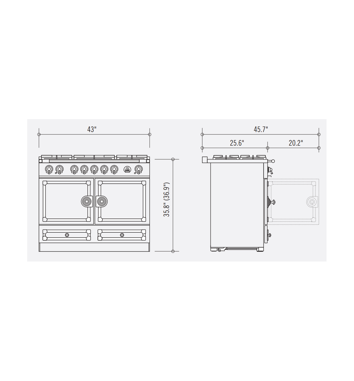NEW La Cornue Cornufé 110 Dual Fuel Range Cooker Oven Black Brass In Stock