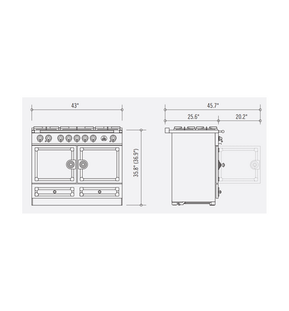NEW La Cornue Cornufé 110 Dual Fuel Range Cooker Oven Black Brass In Stock