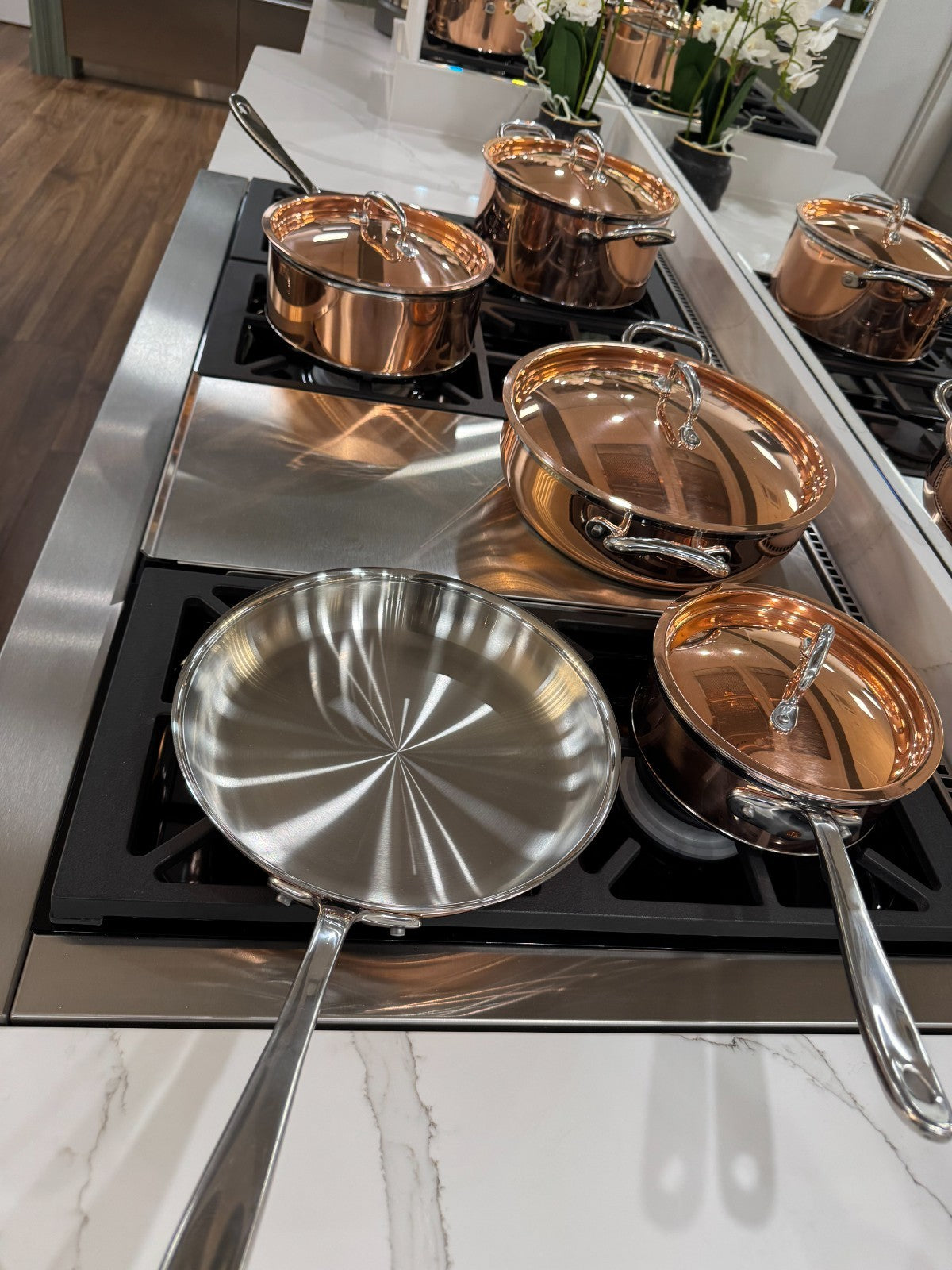 NEW Ruffoni Con Classe 9 piece Cookware Copper Pan Pot Set induction Gas AX