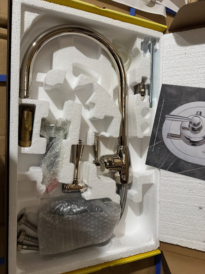 NEW Perrin & Rowe Mimas 4846NI Sink Mixer Tap & Rinse NICKEL BR4181