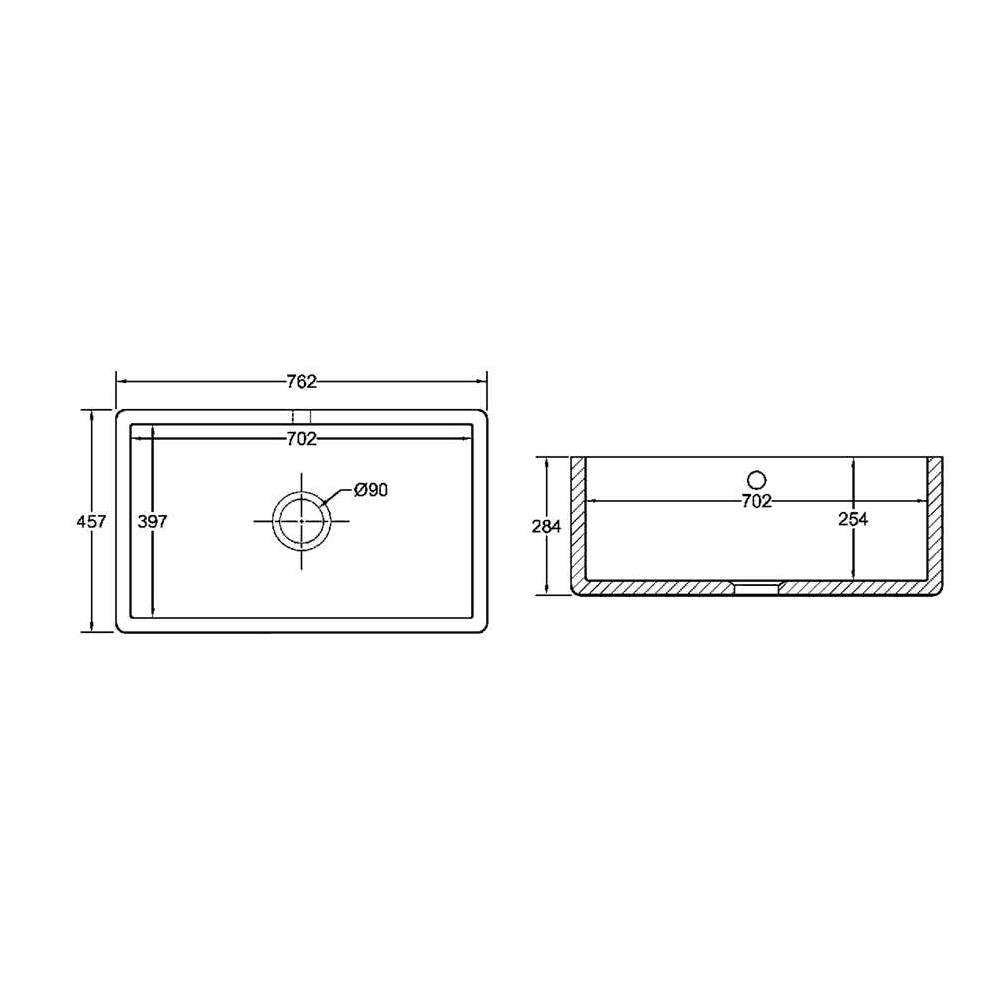 NEW Shaws Of Darwen SCSH108WH Classic Shaker 800 Belfast Kitchen Sink BR4354