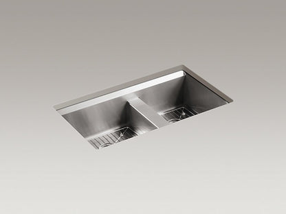 UNUSED Kohler 3672 -NA 8 Degree Undermount Stainless Steel Kitchen Sink BR4102