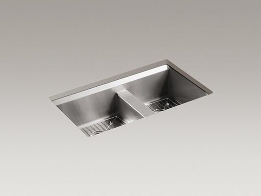 UNUSED Kohler 3672 -NA 8 Degree Undermount Stainless Steel Kitchen Sink BR4102