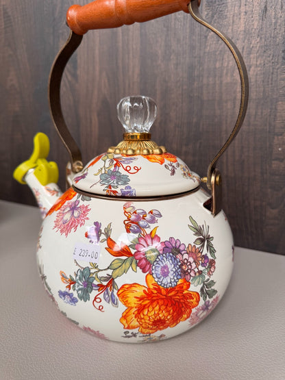 NEW Mackenzie-Childs Flower Market Whistling Stove Kettle Limited Edit IN STOCK
