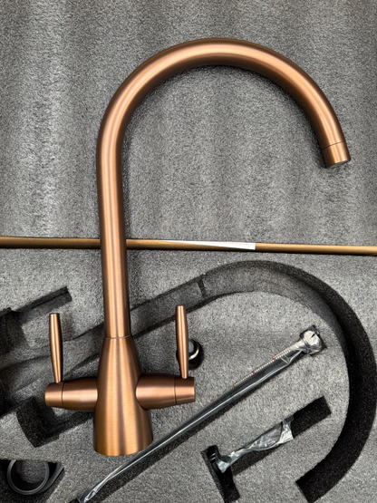 NEW Copper Twin Lever round Mixer Carysil Victoria plumbing tap factory AX4573