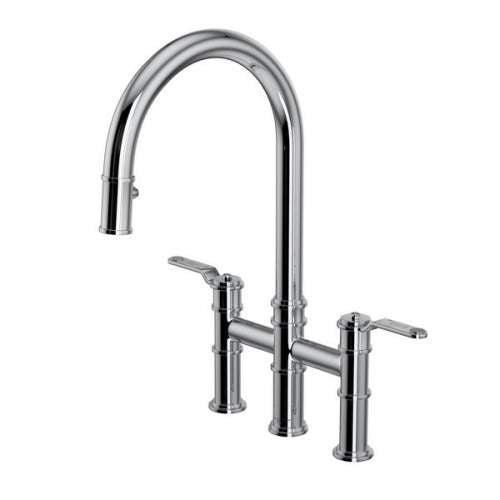 NEW Perrin & Rowe Armstrong 4549HT Bridge Mixer & Pull Down Rinse CHROME AX4300