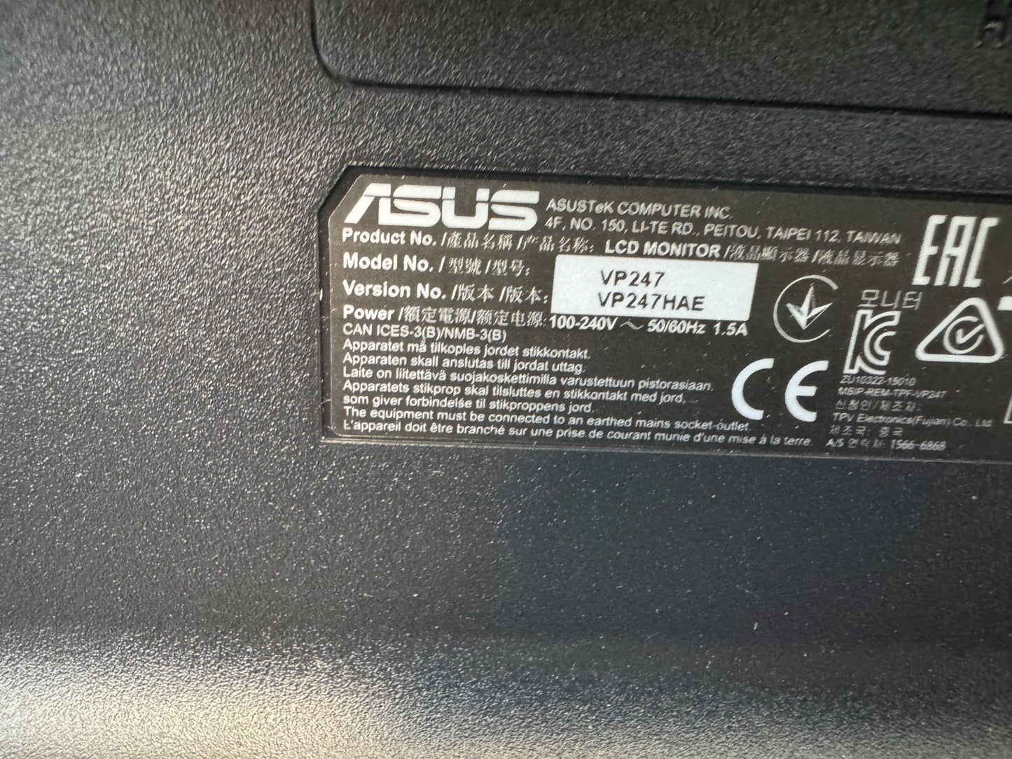 ASUS VP247HAE Eye Care Monitor 23.6 Inch Full HD Computer Screen