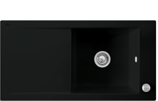 NEW Villeroy & Boch Timeline 60 Black Ceramic Sink Kitchen Bowl Drainer BR880