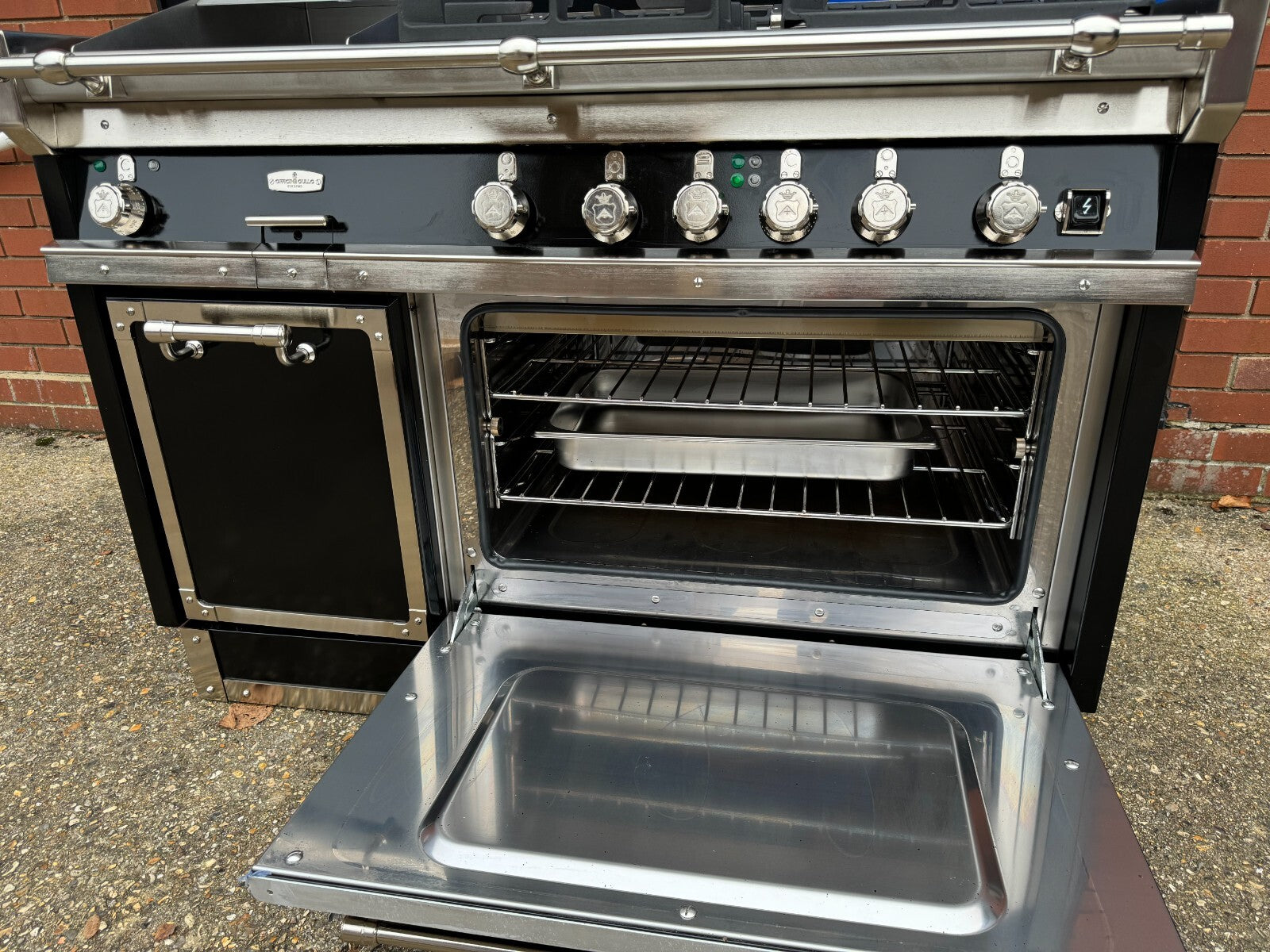 Officine Gullo OG Professional OG128 Range Cooker Oven Black & Chrome La Cornue