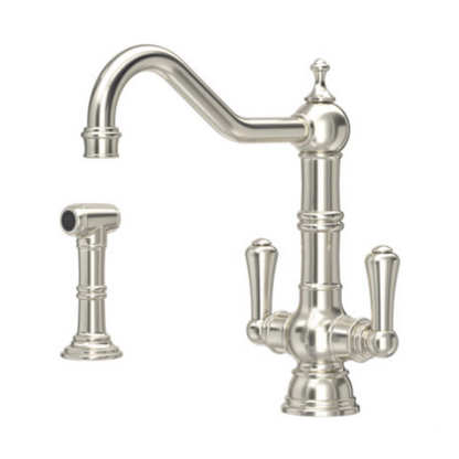 NEW Perrin & Rowe 4766PF Picardie Kitchen Mixer Tap & Rinse PEWTER BR4201