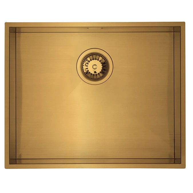 NEW Gold Brass Undermount Single Bowl Kitchen Sink 530 x 430mm AX4316