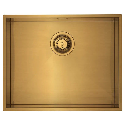 NEW Gold Brass Undermount Single Bowl Kitchen Sink 530 x 430mm AX4316