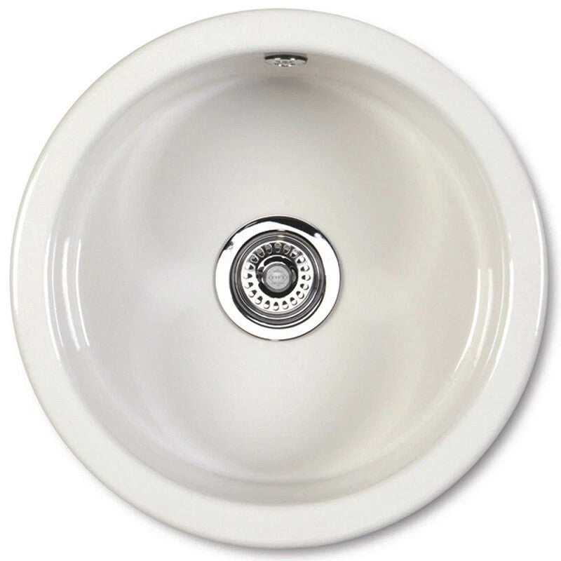 NEW Shaws SCRO460WH Round Ceramic Inset Undermount Sink White BR4343