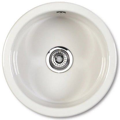 NEW Shaws SCRO460WH Round Ceramic Inset Undermount Sink White BR4343