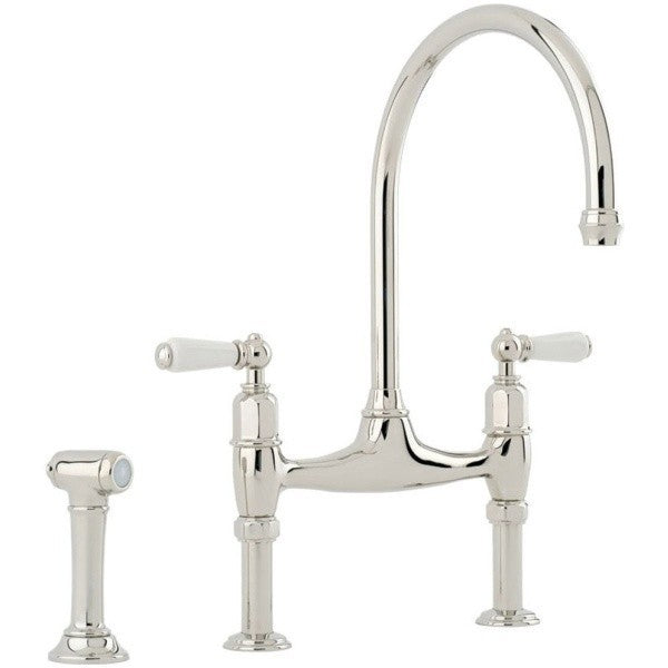 NEW Perrin & Rowe 4173 Phoenician Ionian Bridge Sink Mixer & Rinse NICKEL AX4298