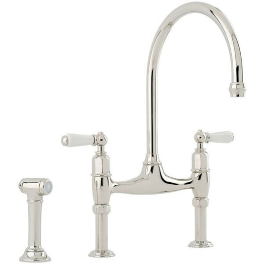 NEW Perrin & Rowe 4173 Phoenician Ionian Bridge Sink Mixer & Rinse NICKEL AX4298