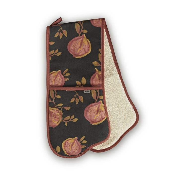 NEW Authentic AGA Pomegranate Black Double Oven Glove Cookshop IN STOCK