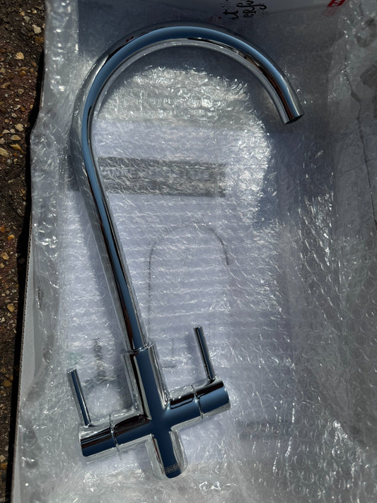 New Franke Hestia 115.0567.654 J Spout Chrome Kitchen Tap Lever BR2307