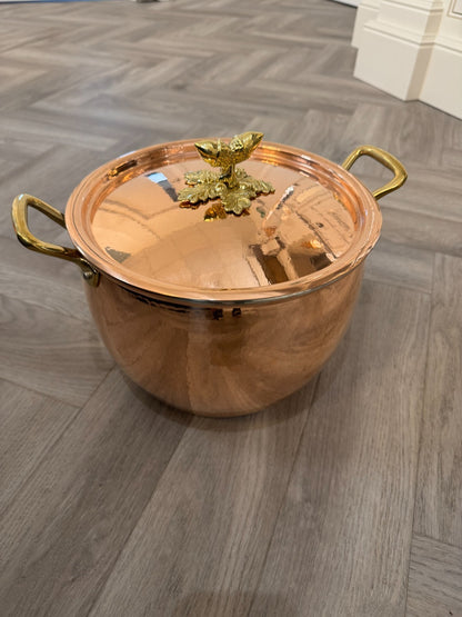 NEW Ruffoni Historia Decor 24cm Stock Pot Copper Pan Hammered 99208 Hestan