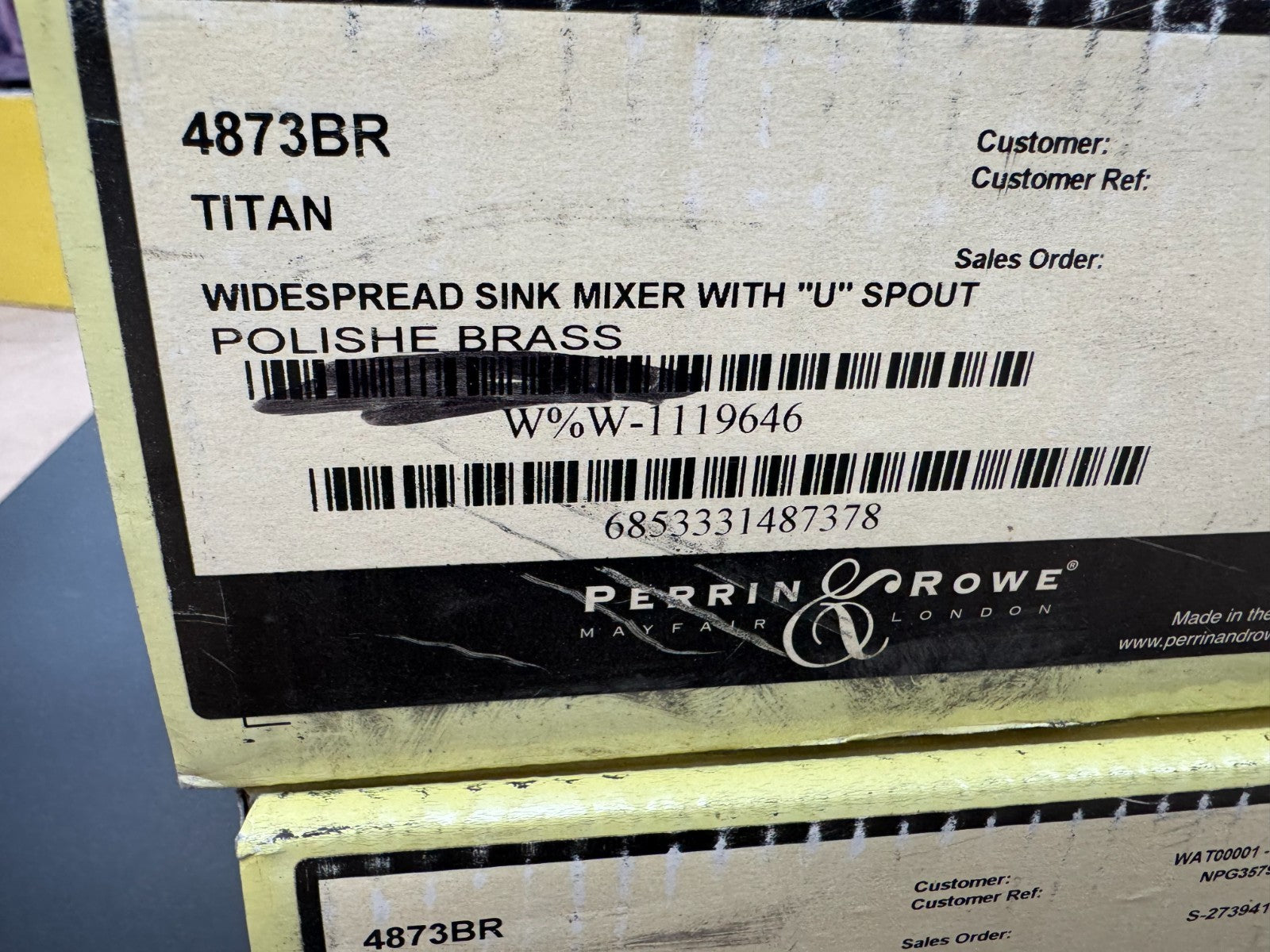 NEW Perrin & Rowe 4873BR Titan 3 hole POLISHED BRASS Kitchen Tap AX4431