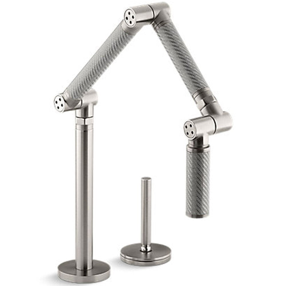 UNUSED Kohler Karbon 2 Hole Stainless & Silver Single Lever Kitchen Tap BR2255