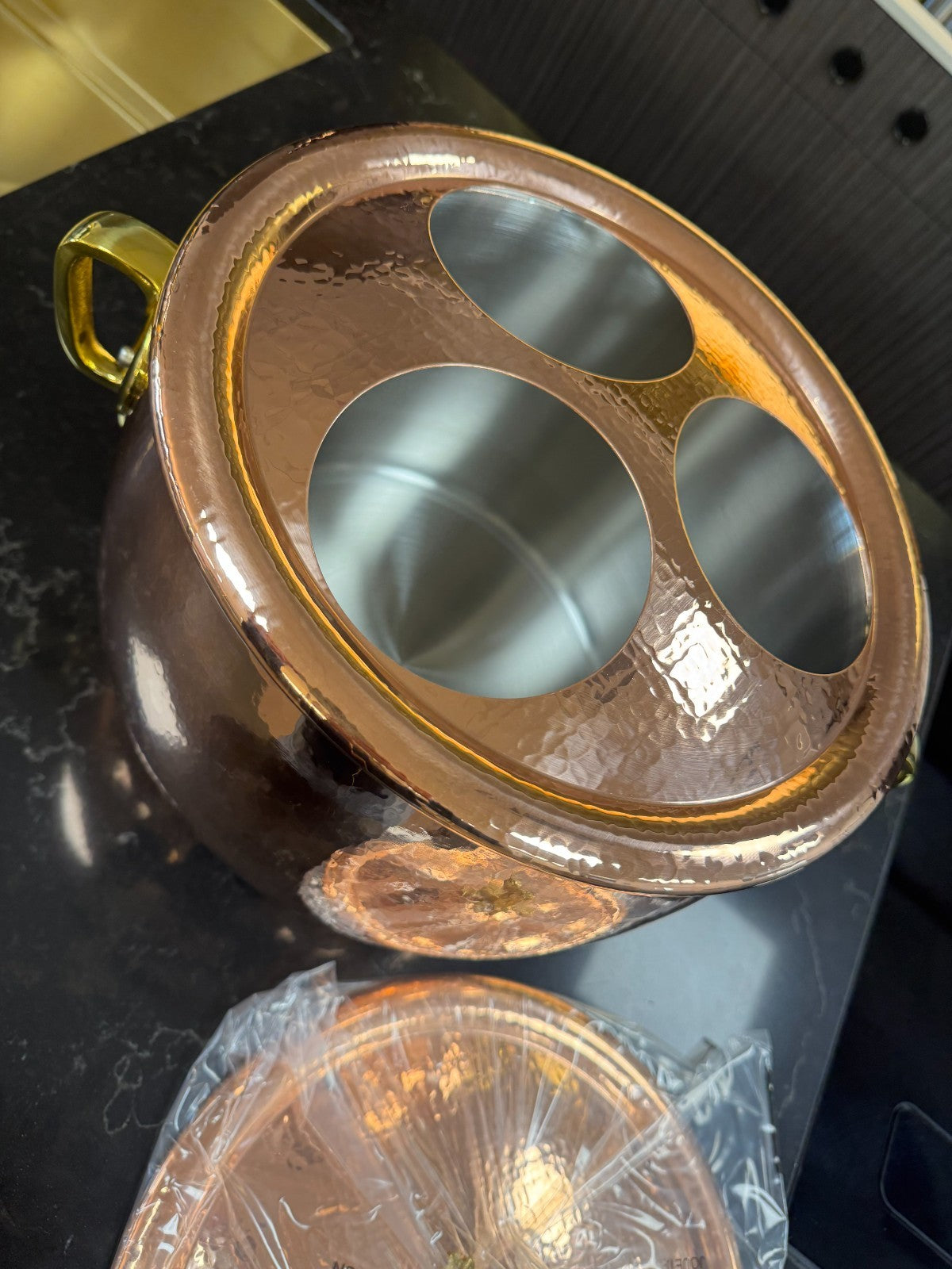 NEW Ruffoni 99276 Historia Decor Wine Cooler w/ Lid Mauviel Copper Pot BR4217