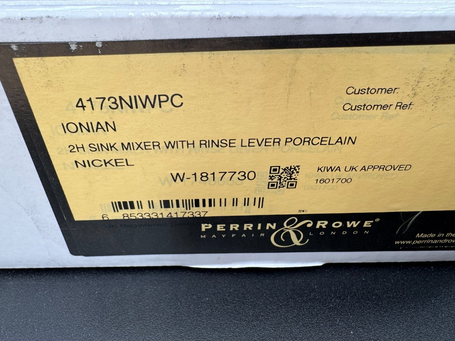 NEW Perrin & Rowe 4173 Phoenician Ionian Bridge Sink Mixer & Rinse NICKEL AX4298