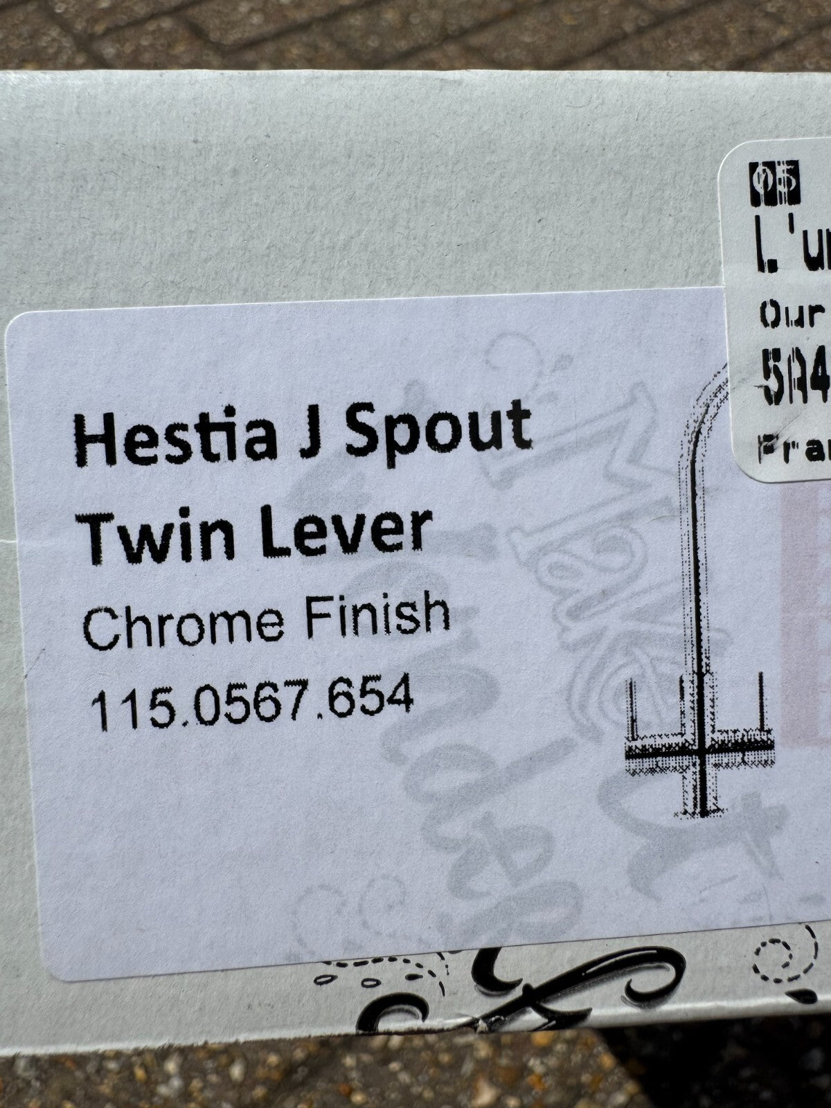 New Franke Hestia 115.0567.654 J Spout Chrome Kitchen Tap Lever BR2307