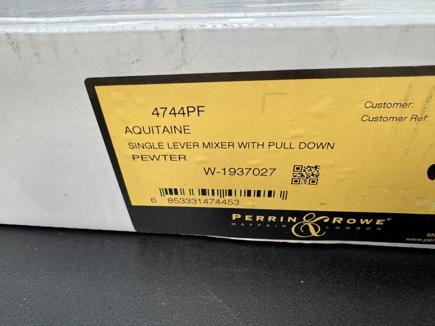 NEW Perrin & Rowe 4744PF Aquitane Provence Kitchen pull down tap PEWTER  AX4305