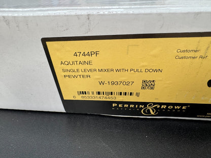 NEW Perrin & Rowe 4744PF Aquitane Provence Kitchen pull down tap PEWTER  AX4305
