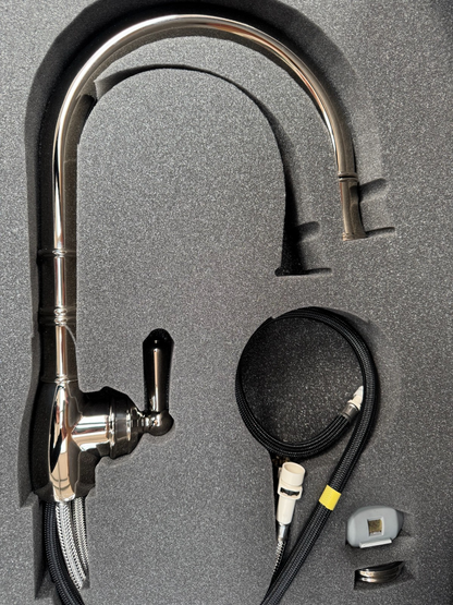 NEW Perrin & Rowe 4744NI Aquitane Provence Mixer Pull down Tap NICKEL AX4307