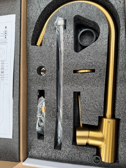 NEW Modern GOLD Brass Kitchen Mixer Victoria plumbing tap factory AX4536