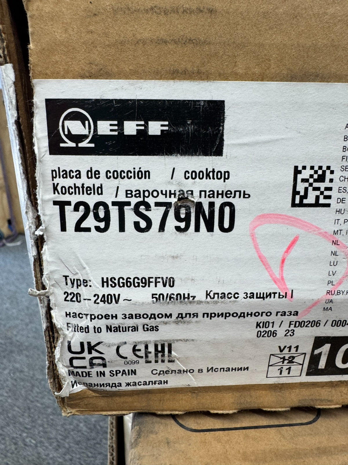 NEW Neff T29TS79N0 N90 90cm 5 Burner Gas Hob Cooktop Black BR4244