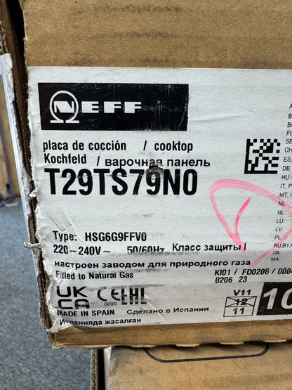 NEW Neff T29TS79N0 N90 90cm 5 Burner Gas Hob Cooktop Black BR4244
