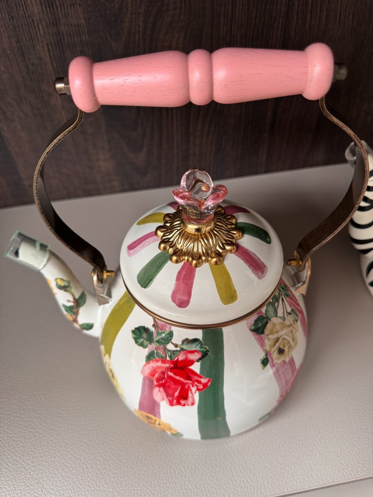 NEW Mackenzie-Childs 89257-1127 Garden Gala 2 Quart Tea Stove Kettle IN STOCK