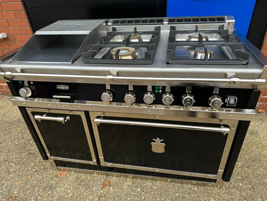 Officine Gullo OG Professional OG128 Range Cooker Oven Black & Chrome La Cornue